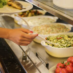 delicious salads at a hotel buffet